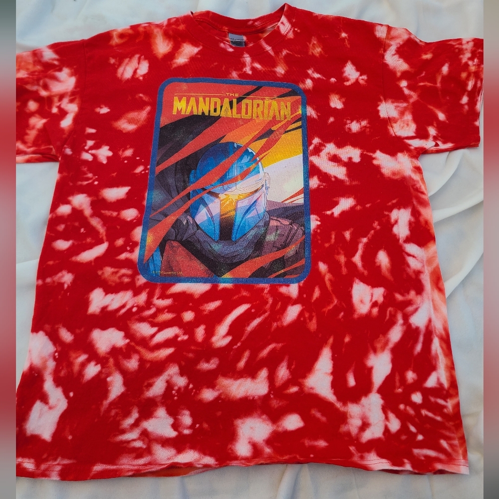 Hand acid washed "the mandalorian" t shirt